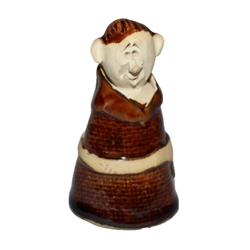 vintage Gill Tilley Wales art pottery Franciscan‎ Monk candle snuffer